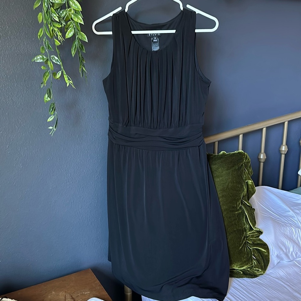 Enfocus Studio Black Rouched Stretchy Dress